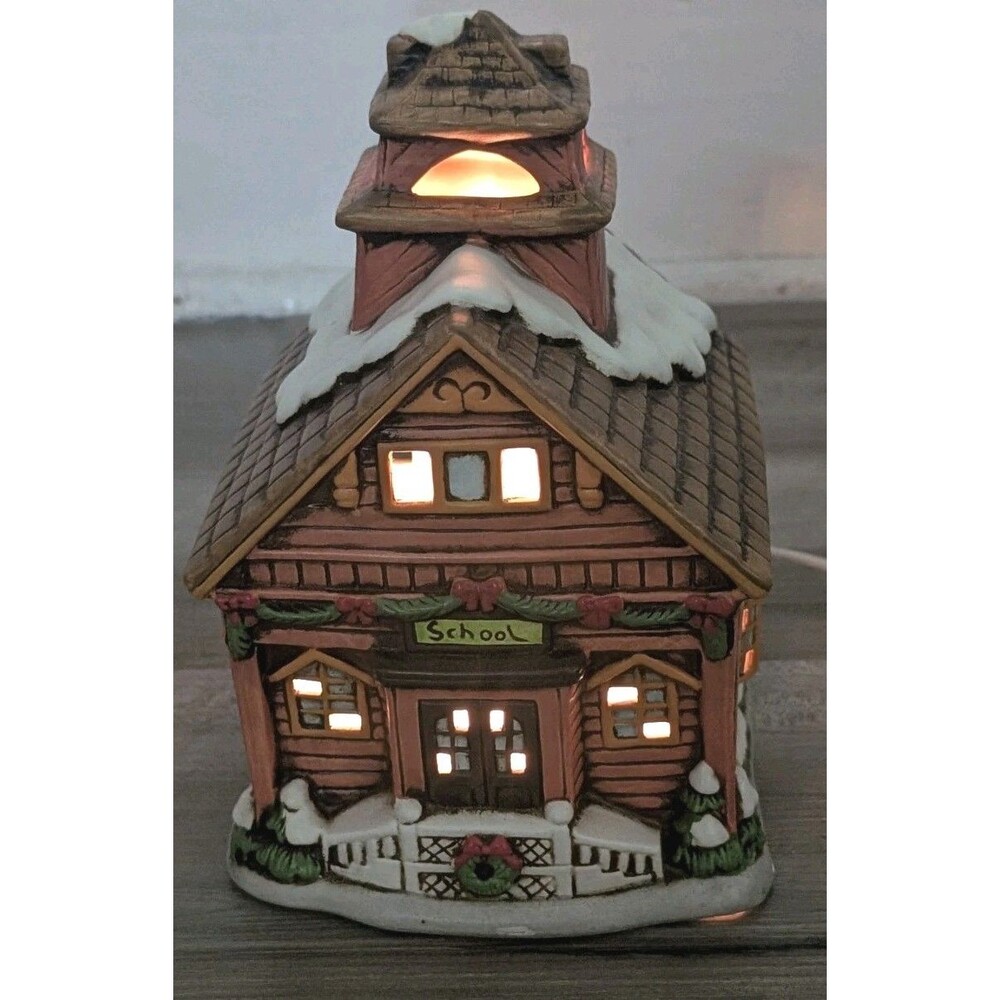 Vintage LEFTON Christmas Colonial Village Little Lil Red School house 05821